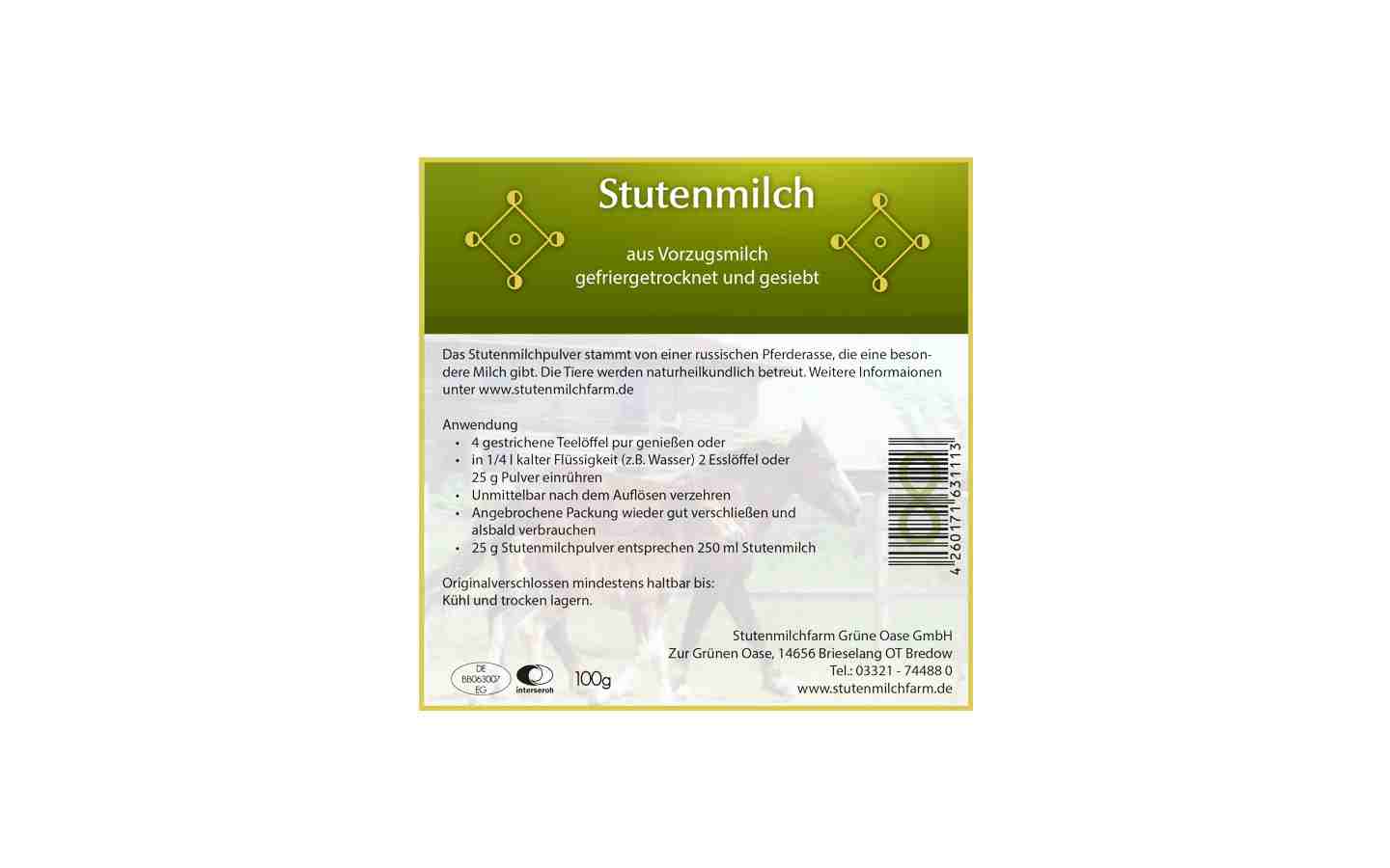 Stutenmilch gefriergetrocknet